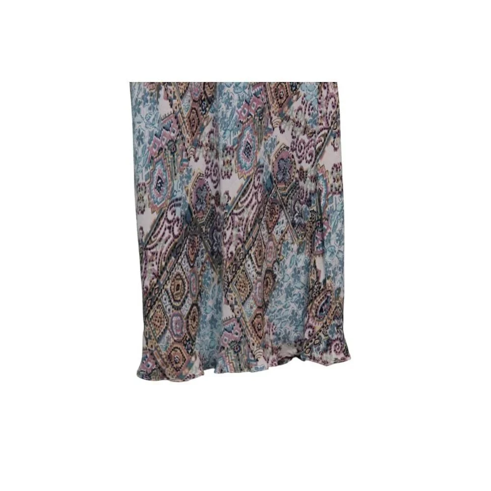 Vintage Y2K 90s Babydoll Dress Medium Multicolor Paisley Grunge Dainty Flowy - Picture 4 of 12